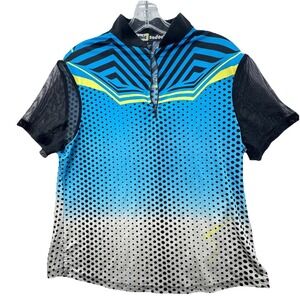 VTG Jamie Sadock Short Sleeve Polka Dot Polo Shirt Sz Medium Golf Pickleball